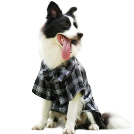 Pet Shirt Clothes for Dogs and Cats, Puppy Plaid Cotton Polo Shirts Adorable Casual Pet Apparel T Shirts (Black&White, X-Small)
