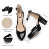 IAMQOO Black Women's Pumps, 3.2 Inch Low Closed Toe Heels,Chunky