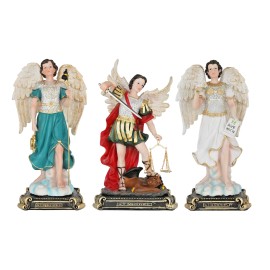 3 Arcángeles Set  12"  Tall  St.Rafel ,St. Miguel Y St. Gabriel Resin Religious