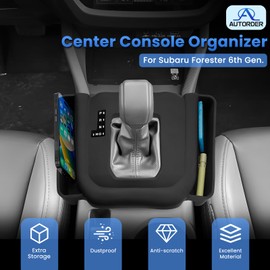 Autorder Silicone Center Console Organizer for Subaru Forester 2025 Accessories Seat Gap Storage Box Soft Gear Shift Panel Trim Cover