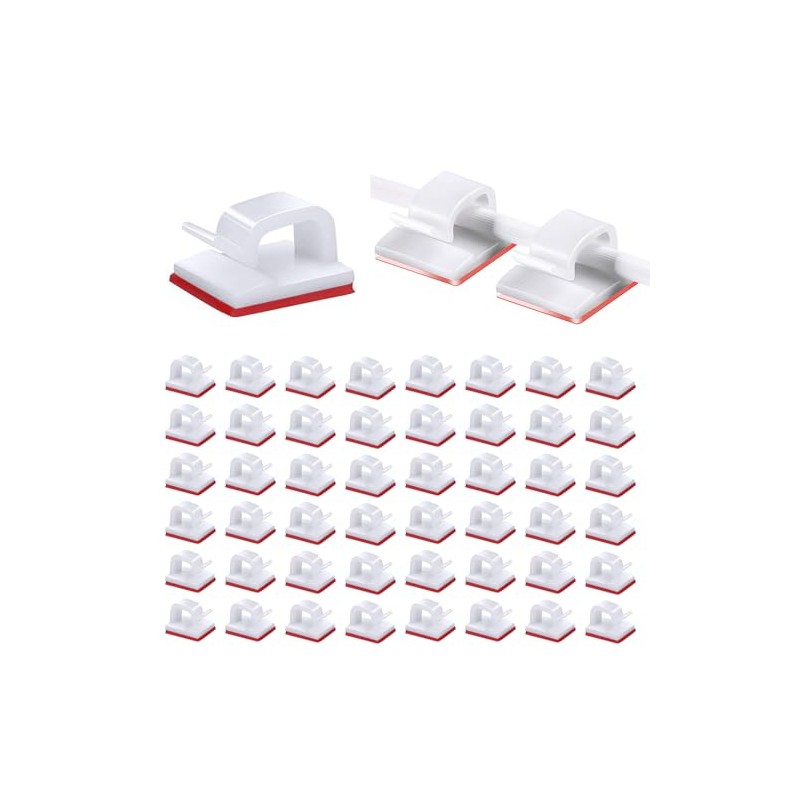 50 Piezas Organizador de Cables Autoadhesivo, Soportes de Cable ,