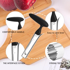 Apfelentkerner mit Griff,Praktischer Apfelstecher Küchenhelfer,Praktischer Küchenhelfer,Praktischer Apfelkernausstecher,für Home & Küche (Schwarz)