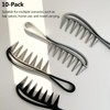 Wide Tooth Hair Combs Set of 10pcs, Black & Silver