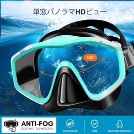 Dry Snorkel Mask Adult and Youth Professional Snorkeling Suit, 180° Anti-Fog Panoramic Goggles, Diving Mask, Full Dry Snorkel Swimming