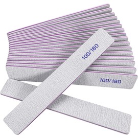 Limas de Bloque de Uñas Lavables, 25 Pcs Limas de Grano 100/180 para Uñas Naturales y Acrílicas, Limas de Doble Cara para Uñas Acrílicas, Lima Profesional para Uñas, Reutilizable para Manicura