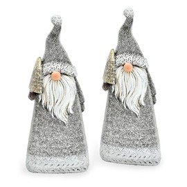 Child figure Winter Elf Boy with Parker 14 cm Ceramic Grey Blue Winter Hat Textile Decorative Figurine Christmas Winter