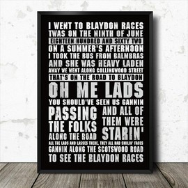 Bioprocess Newcastle United Football Song Lyrics Chant Poster Blaydon Races Retro Style Wall Decor Poster Metal Sign 8x12 inch