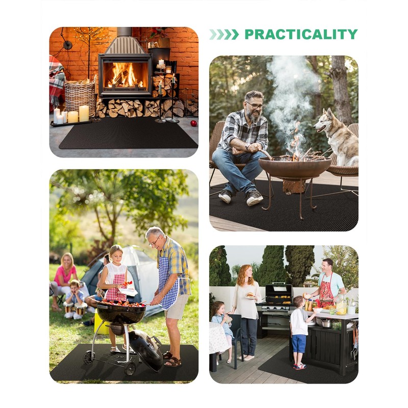 TAOMAND Large 70 x 48 inches Under Grill Mats for