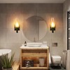 TIGKHAE Rustic Wall Sconces Sets of 2, Black Hardwired Farmhouse