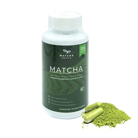 Cápsulas Veganas De Té Verde Matcha Orgánico 120 pzs por Frasco 500mg c/cápsula Aporta Anitoxidantes y Aminoácidos