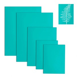 Pack of 5 Soft Rubber Linoleum Plates, Linoleum Plates for Linocutting, Stamp Rubber, Fine Surface, Thickness 3 mm, for the Manufacture of Stamps, Crafts and Printed Products (2A4 + A5 + 2A6)