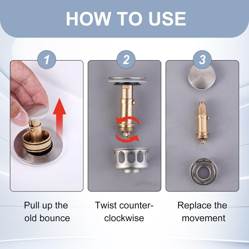 3 Pieces Pop Up Drain Valve Screw for Sink Drain