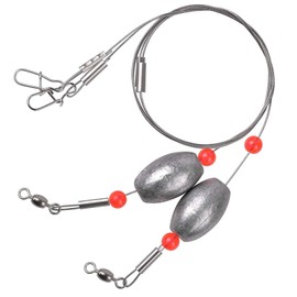 Fishing Rigs with Egg Sinker Weights,Fishing Rigs Carolina Rig Flounder Rig Steel Wire with Fishing Swivel Snaps for Grouper Bottom Fishing Rigs Silver 1oz-4pcs