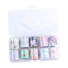 Healeved 10pcs Stylish Flower and Sky Nail Art Decals Manicure Supplies for Women and Lightweight Nail Ornaments for