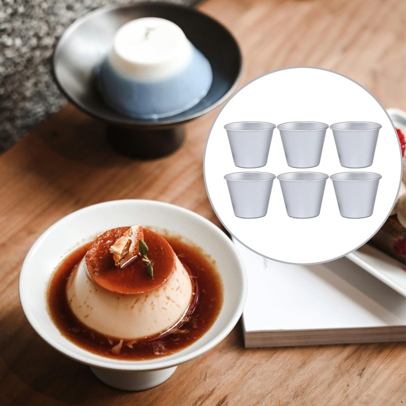 Ragyzity 6pcs Pudding Moulds, Aluminum Muffin Tin Dariole Moulds Egg