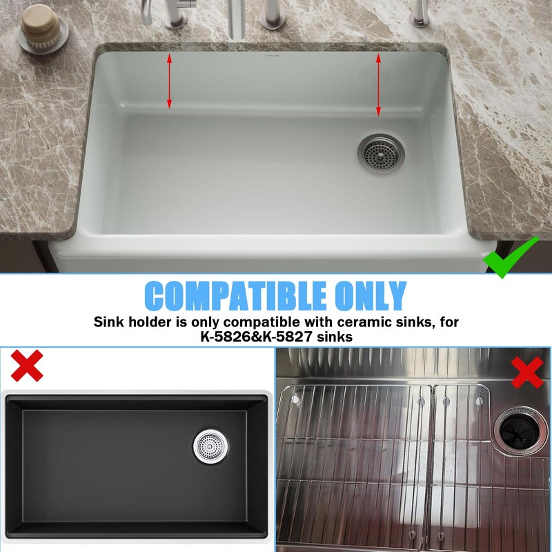 K-6449-ST Kitchen Sink Rack, 26.18'' x 14.76'' for Kohler Whitehaven