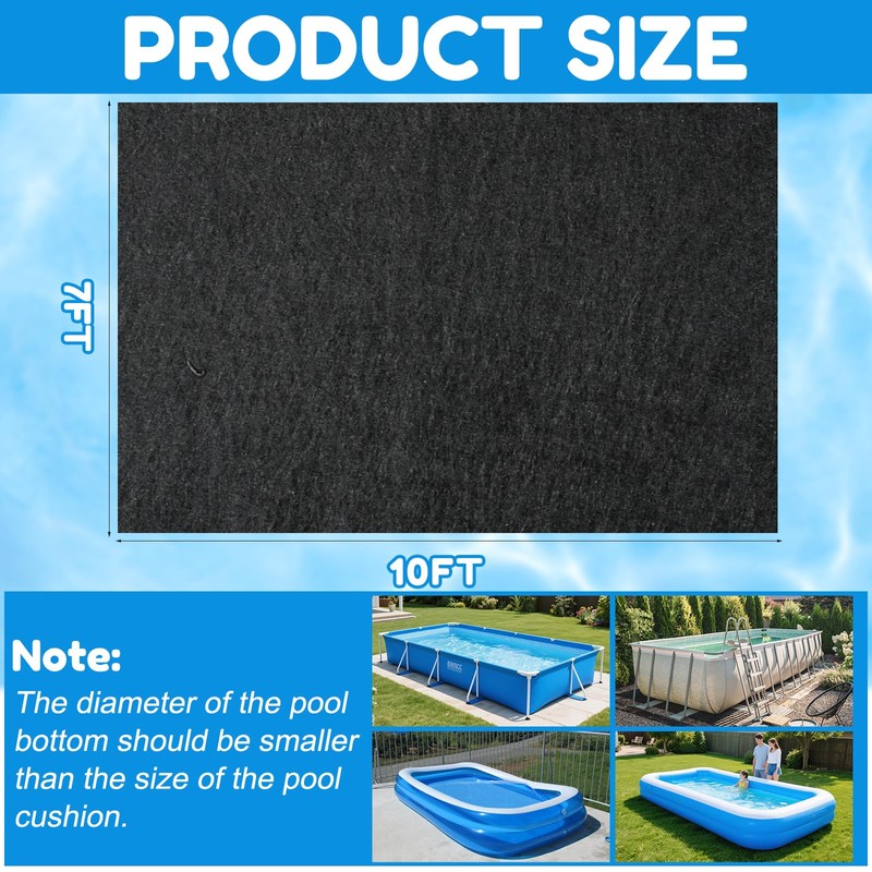 COZYDIG 10x7FT Pool Liner Pad for Above Ground Pools, Heavy-Duty