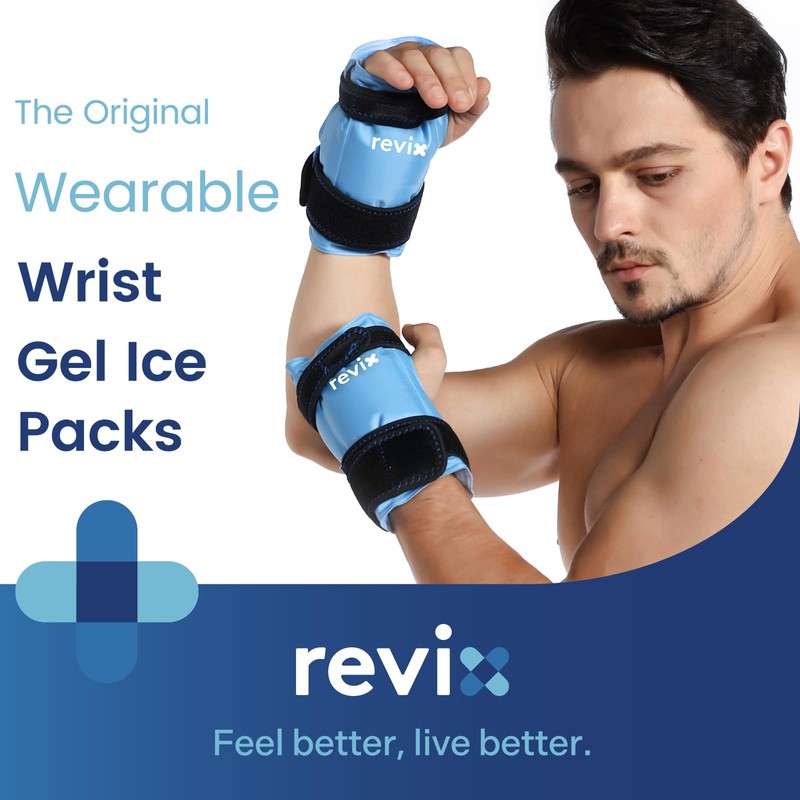 REVIX Wrist Ice Pack Wraps for Carpal Discomfort Soothing (2-Piece