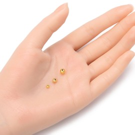 Adabele 20 Cuentas Espaciadoras Sueltas Redondas Sin Costuras de Plata de Ley Chapada En Oro Amarillo Auténtico de 5 Mm (0,2 Pulgadas) para Hacer Joyas Artesanales, Ss257-5
