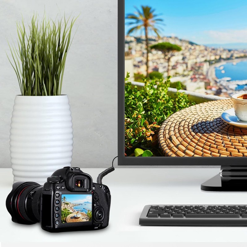 Komost Micro HDMI to HDMI Coiled Cable - HDMI to