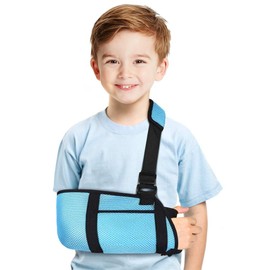 Chazcool Arm Sling for Kid, Arm Support Sling Child Arm Sling with Waist Strap, Padded Children Arm Support Sling Shoulder Immobilizer for Broken Elbow, Left or Right Arm