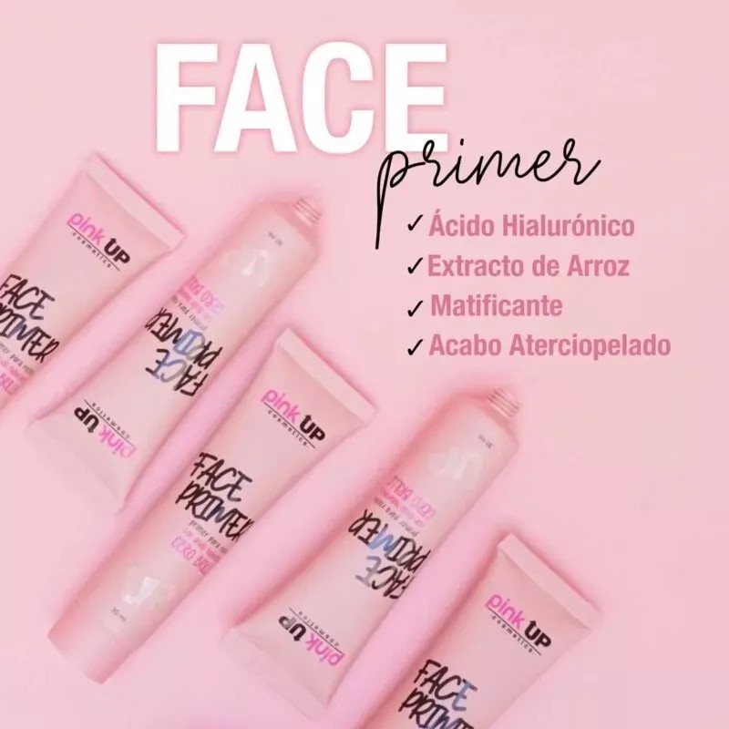 Pink Up Face Primer Con Acido Hialuronico Efecto Mate Pink