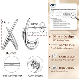 MILACOLATO Earrings for Women 925 Sterling Silver Post Stud Earring Hypoallergenic Cubic Zirconia Stud Earrings for Sensitive Ears Small Minimalist Dainty Earring Trendy Jewelry Gold/Silver BS