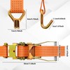 4 Pack-2" x20' Ratchet Straps, Double J Hook Heavy Duty