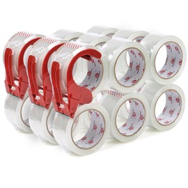 BOMEI PACK 18 Pack Transparent Packing Tape Refills for Dispenser,1.88 inch x 55 Yards,2.4 Mil Heavy Duty Clear Packaing Tape Bulk Pack,Shipping Tape for Boxes Moving,Sealing and Storages