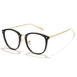 Cyxus Fashion Fake Glasses for Women, Blue Light Glasses for Woman Round Blue Light Blocking Eyewear Anti Eye Strain Glasses