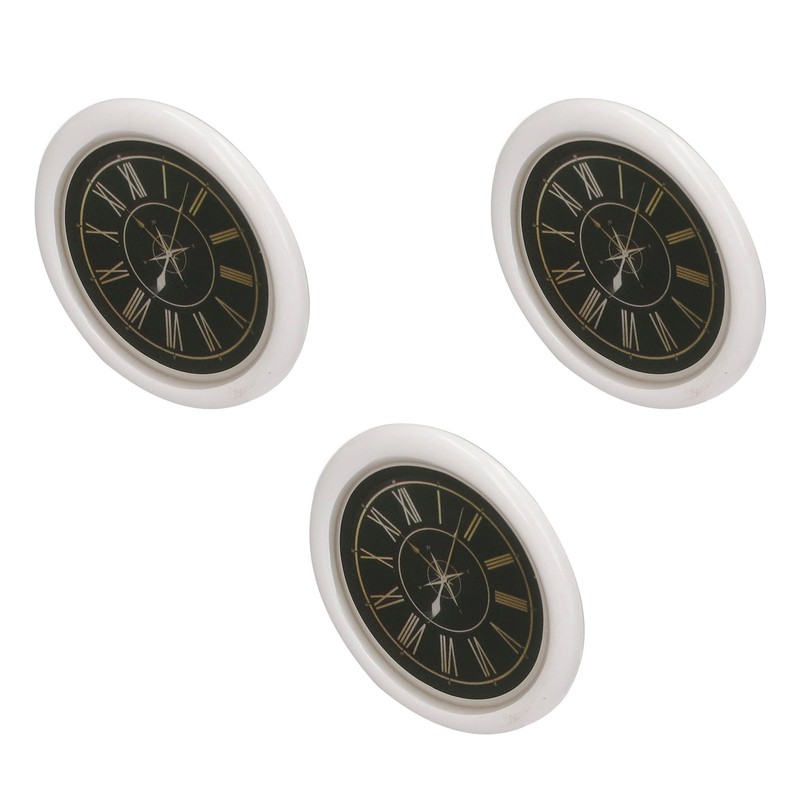 3 PCS Dollhouse Wall Clock 1:12 Dollhouse Miniature Round Wall