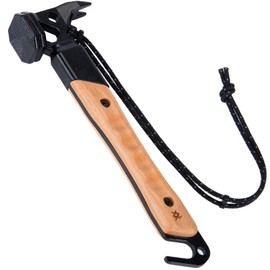 AVOFOREST Peg Hammer, Camping, Hammer, High Carbon Steel Head, Anti-Slip, Famous Chestnut Treatment, Natural Wood Handle, Safety Belt, Lightweight, Compact, Tent Hammer, Peg Cut/Removal, Outdoor