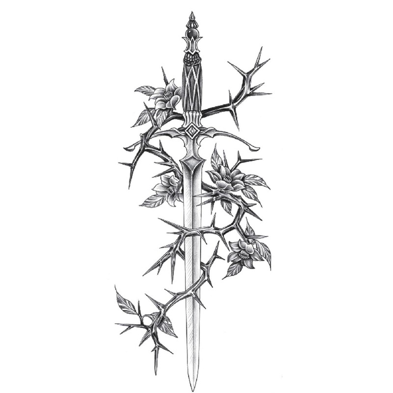 5 Sheets Temporary Rose Thorns Tattoo Arm Tattoo Thorns and