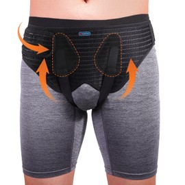 ENLUNTRA Hernia Belts for Men， Adjustable Inguinal Hernia Support Belt for Men & Women with 4 Compression Pads，Hernia Support Truss for Single/Double Inguinal （black-L）