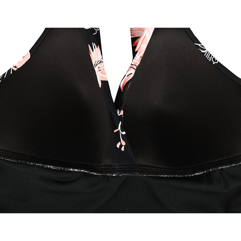 Mycoco Top de natación halter para mujer, cuello en V,