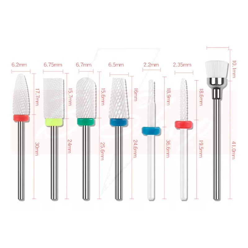 OEM Kit De Fresas Profesionales Cerámicas Para Uñas | 7
