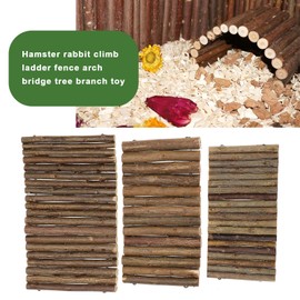 YINETTECH Hamster Rabbit Climbing Ladder Fence Arch Bridge Branch Toy for Hamsters Lizards Golden Bears Turtles 10 x 20 cm 12 x 23 cm 15 x 25 cm Pack of 3