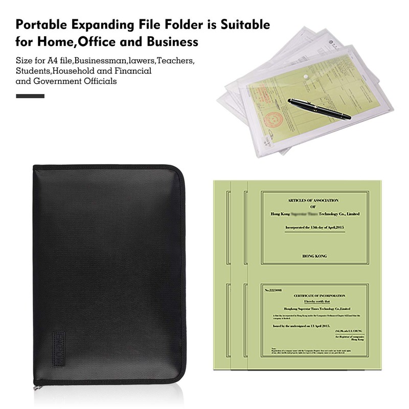 Expanding File Folder Important Document Organizer Fireproof & Waterproof Document