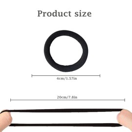 DDUP 30 Pcs Hair Bands for Women Girls, Large Soft Cotton Hair Bobbles Strong Elastic Hair Ties No Metal Ponytail Holder for Thick and Curly Hair(Black Colour)