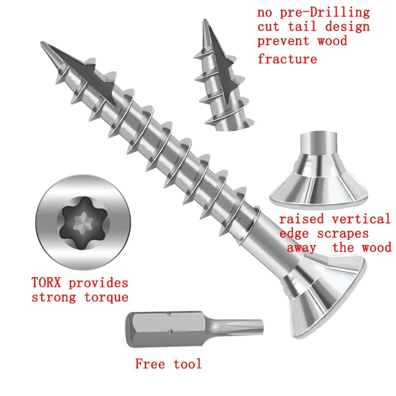 JOUGU Wood Screws #14 × 2-1/4 inch Torx Star Drive