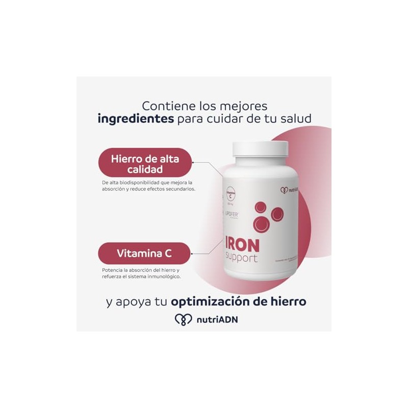 nutriADN IRON SUPPORT - Hierro Suplemento 90 Dósis (3 Meses)