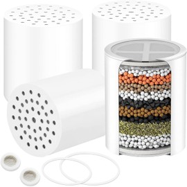 AWO 4 PACK Replacement Shower Filter Cartridge Compatible with Aqua bliss SF100 & SF220 Showerhead,Multi Stage Shower Filtration Systems for Hard Water Reduces Chlorine,Fluoride and Harmful Substance