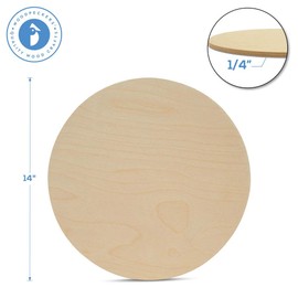Wood Circles 14 inch, 1/4 Inch Thick, Birch Plywood Discs, Pack of 5 Unfinished Wood Circles for Crafts, Wood Rounds by Woodpeckers