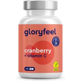 Cranberry Extract with Vitamin C - 50:1 Extract (Equivalent to 25,000 mg Cranberries per Daily Dose) - 210 Capsules - Laboratory Tested, Vegan, High Dose, No Unwanted Additives