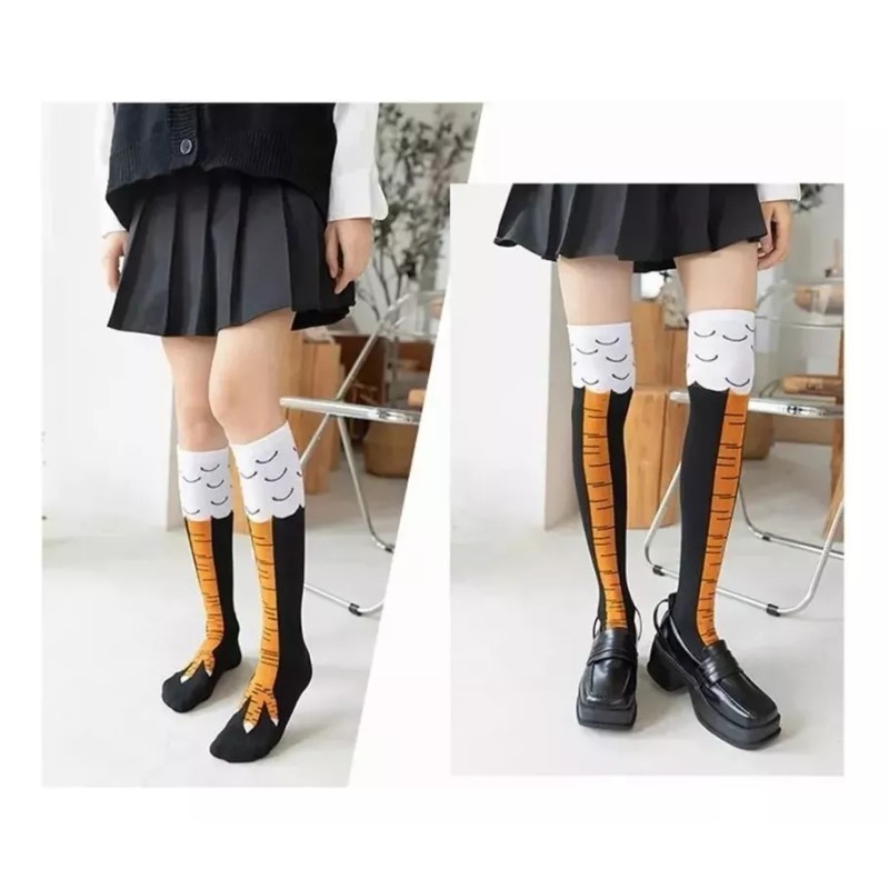 CUPRISHDIKALUR STORE Divertidas Piernas Calcetines Rodilla Calceta Patas De Pollo