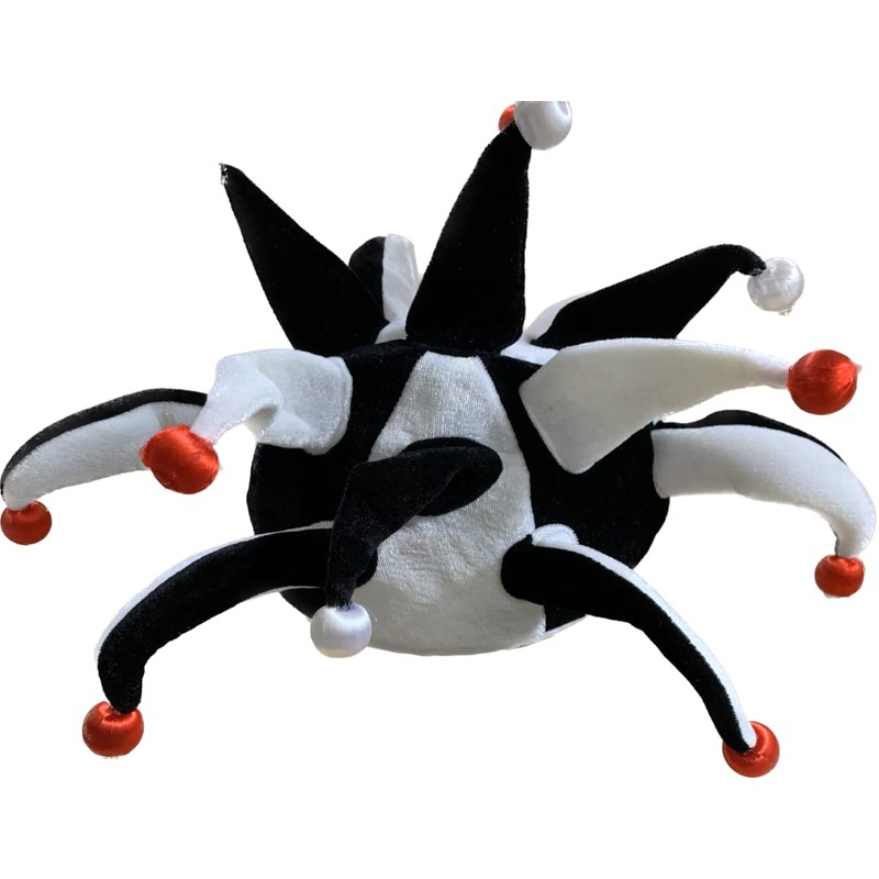 Light Up Jester hat - Black & White - Football