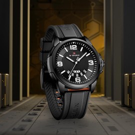 NAVIFORCE Waterproof Watch for Men Women, Analog Auto Date Military Sports Unisex Wristwatch,Silicone Strap