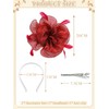 Yokawe Elegant Red Satin Flower Fascinator Headband, Burgundy and Fuchsia(Vine