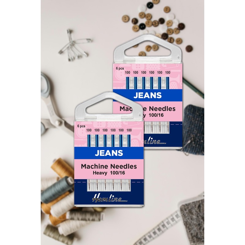 2x6 Hemline Machine Needles: Jeans - Heavy(100/16) – Bundled by