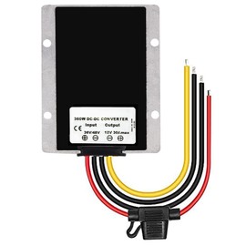 Mantouxixi DC/DC Converter Regulator Voltage Reducer 36V 48V Step Down to 12V 30A 360W, High-Power Waterproof DC Power Supply Module Buck Transformer, for Golf Cart, Forklifts, Car, Vehicle